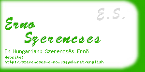 erno szerencses business card
